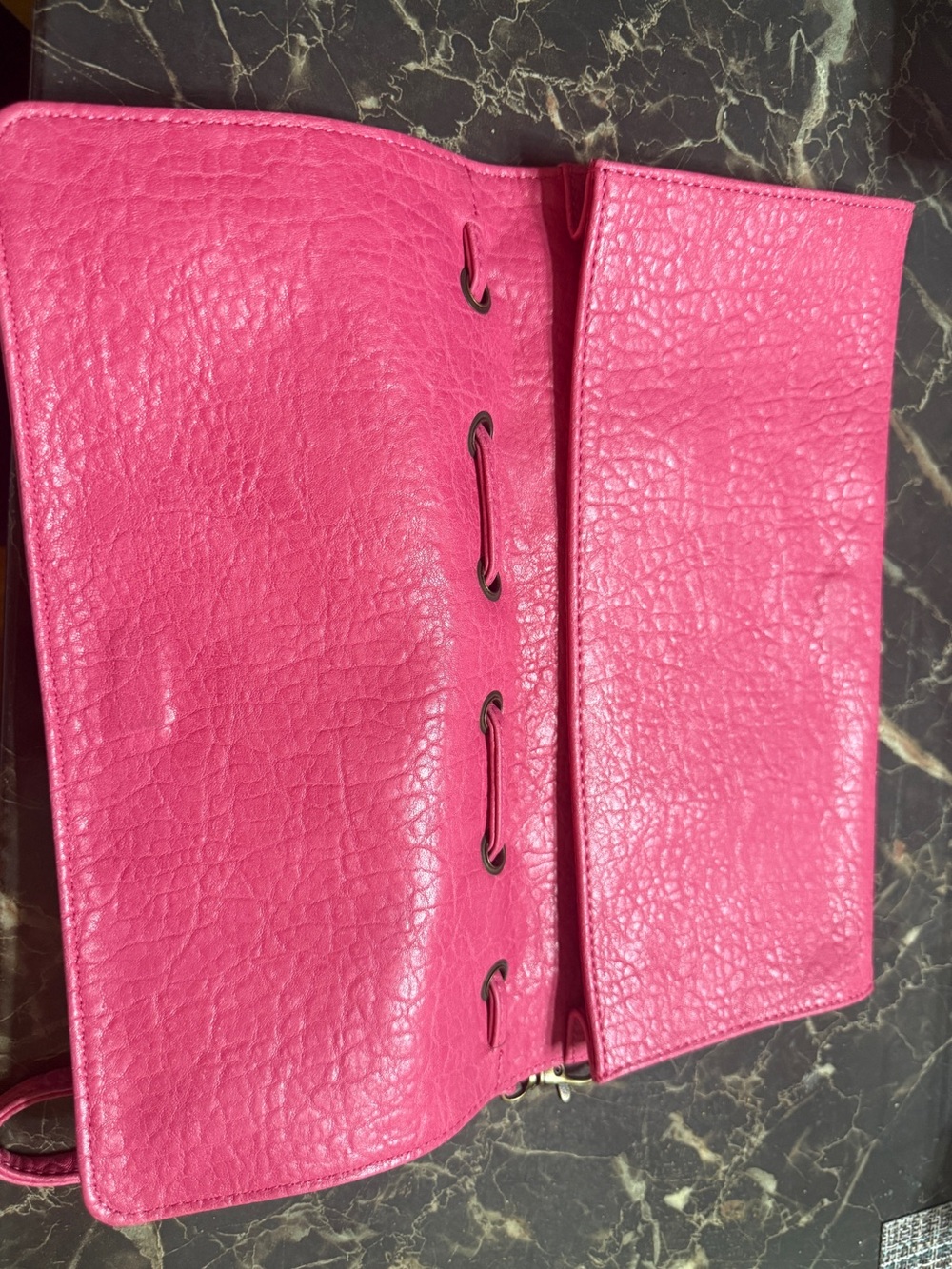 Jessica Simpson Hot Pink Floral Cutout Wristlet Clutch